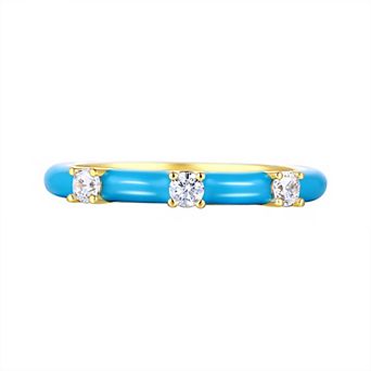 Enamorata Blue Enamel & Cubic Zirconia Ring