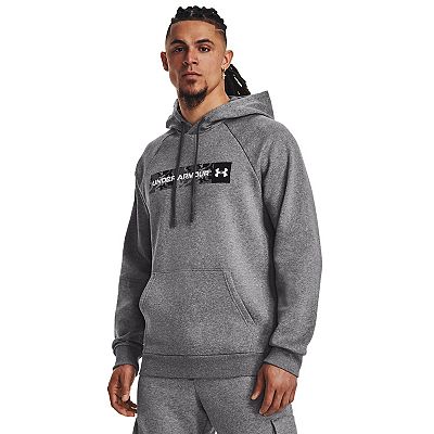 Men s Under Armour Rival Fleece Camo Chest Stripe Logo Hoodie