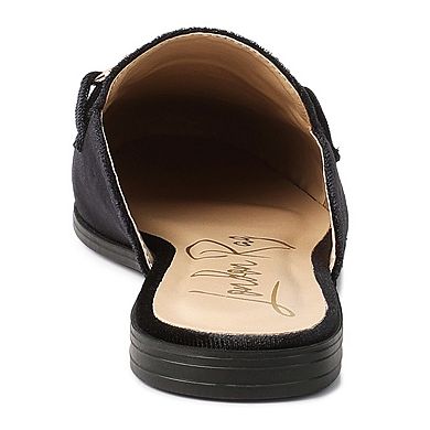 London Rag Women's Velvet Buckled Mules