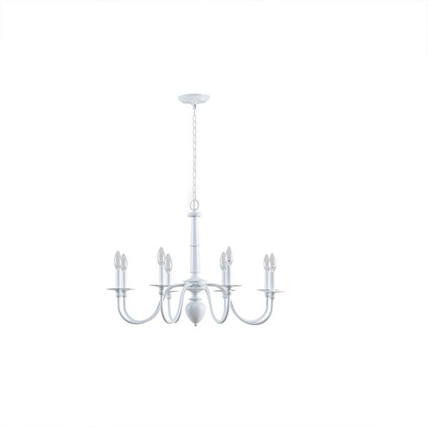 Martha Stewart Amelia 8-Light Traditional Chandelier - Glossy White
