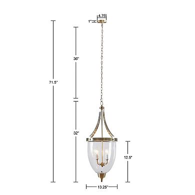 Martha Stewart Camden 4-Light Glass Bowl Chandelier