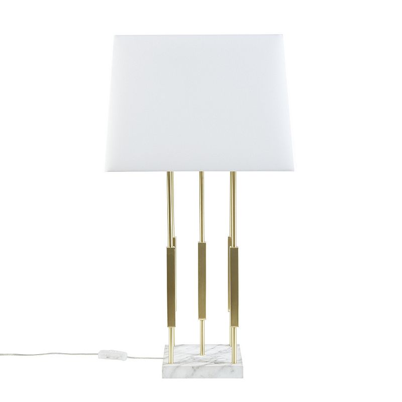 MARTHA STEWART Metal Table Lamp with Gold and White Finish MT153-0068