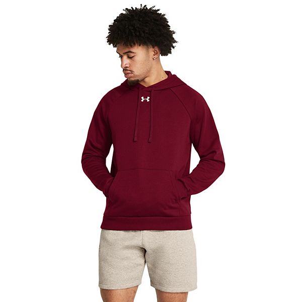 Men's Under Armour Solid Rival Fleece Hoodie - 625 Cardinal (L)