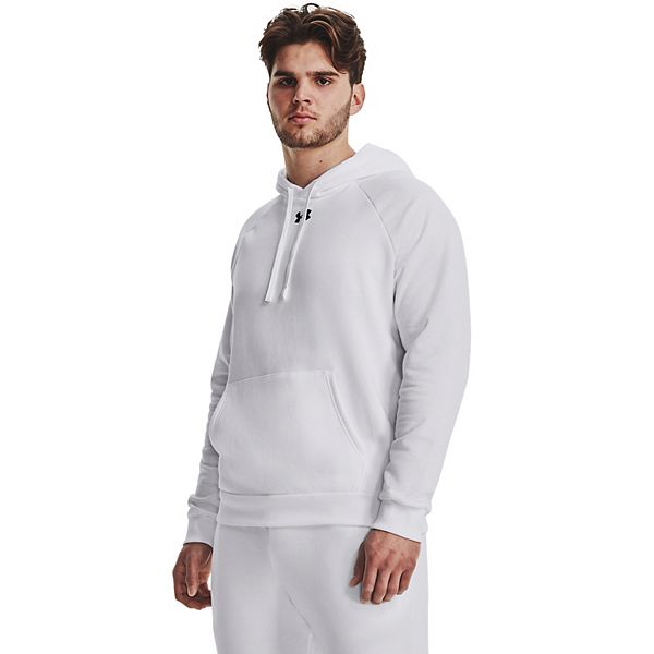 Men's Under Armour Solid Rival Fleece Hoodie - White (L)