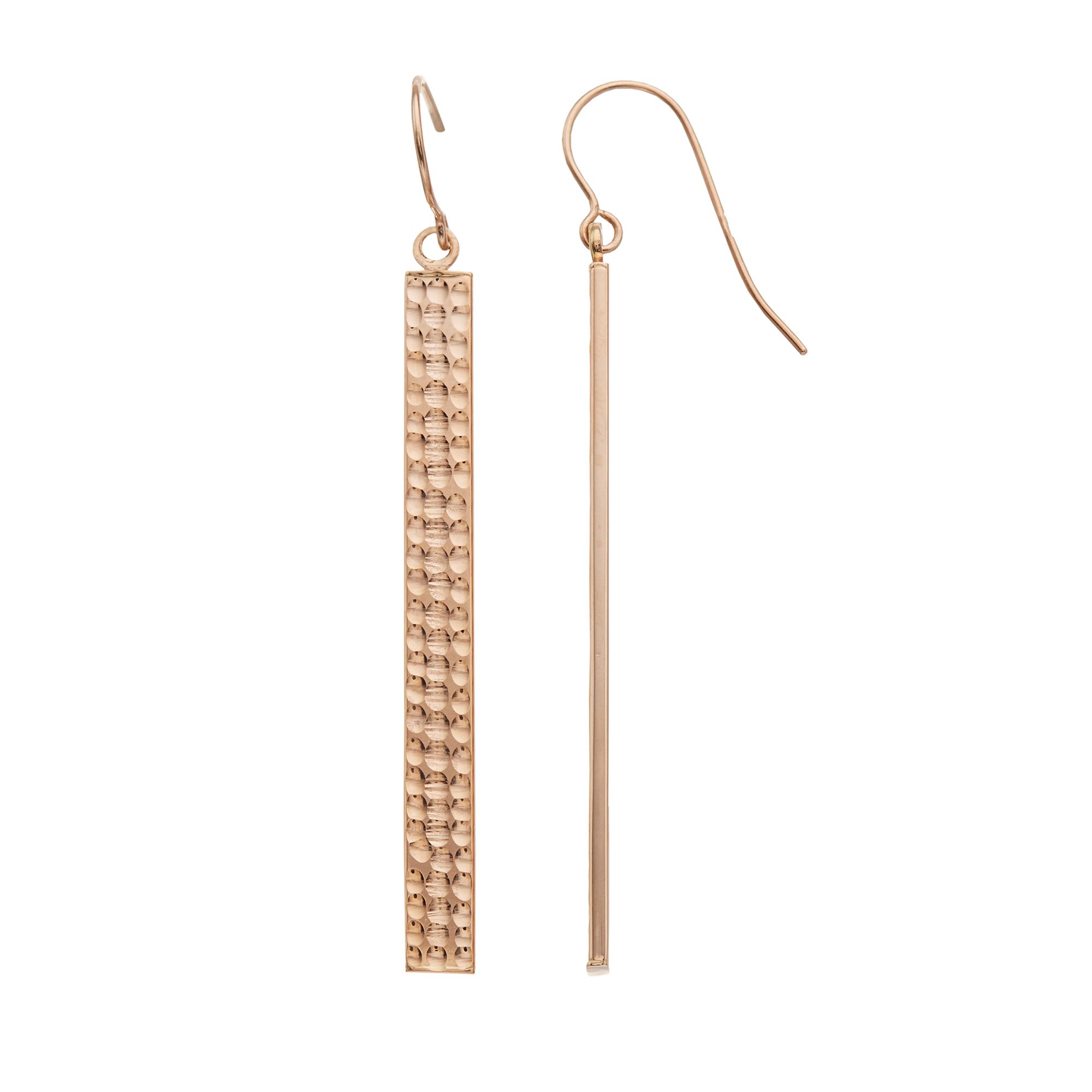 Au Naturale 14k Gold Drop Bar Earrings, Womens, Pink