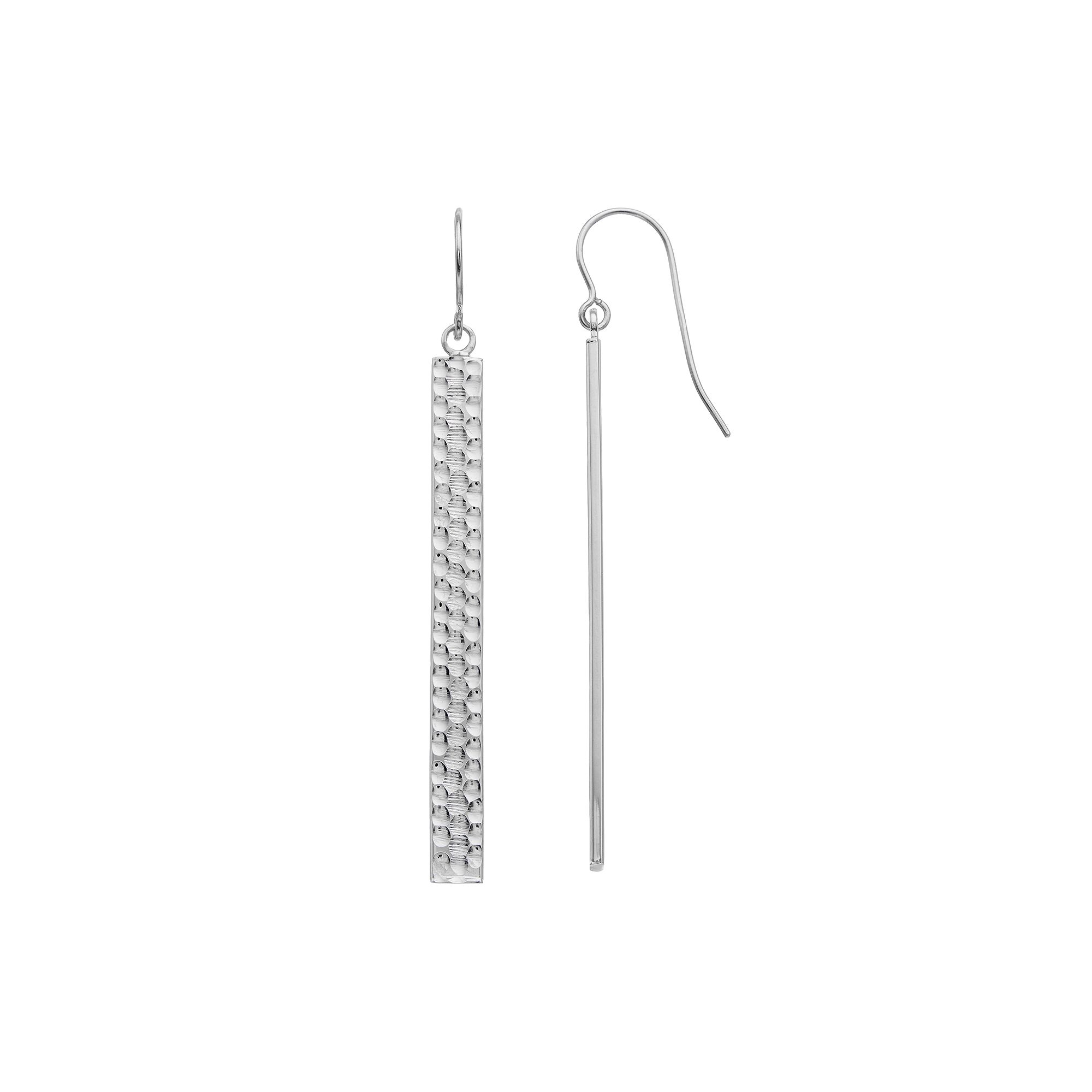 Au Naturale 14k Gold Drop Bar Earrings, Womens, White