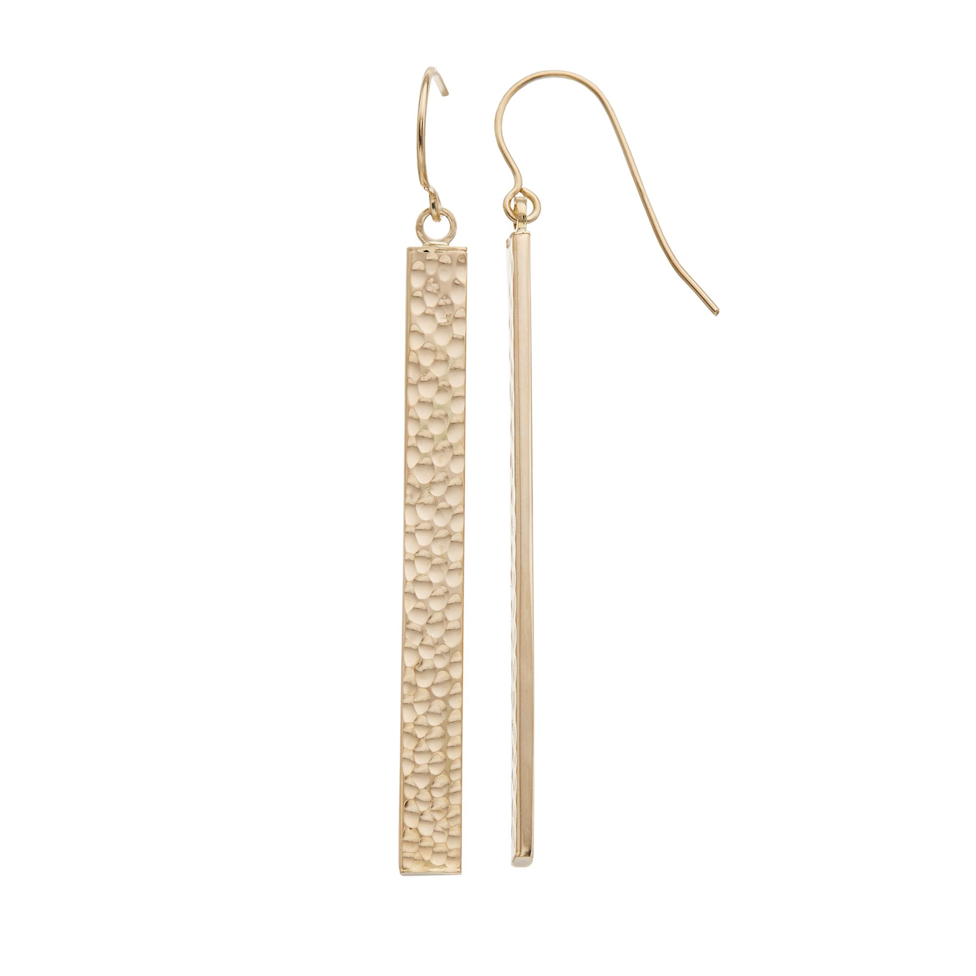 Au Naturale 14k Gold Drop Bar Earrings, Womens, Yellow