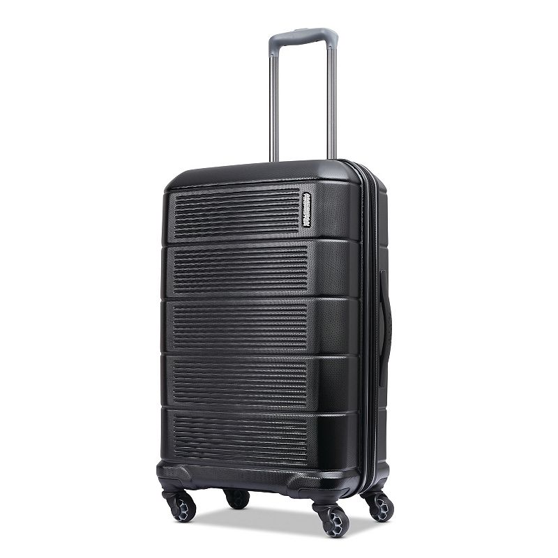 American Tourister Stratum 2.0 Hardside Spinner Luggage, Black, 24 INCH