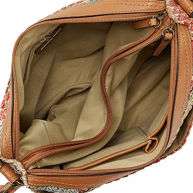 Rosetti Cindy Zigzag Straw Convertible Shoulder Bag