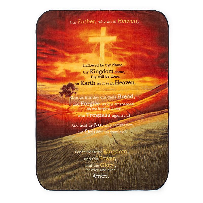 Shavel Home The Lords Prayer High Pile Oversized Luxury Throw, Multic