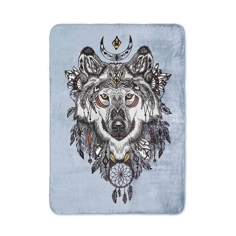 Shavel Home Wolf Dreamcatcher High Pile Oversized Luxury Throw, Multicolor