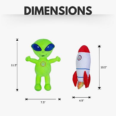 Out Of This World Crinkle And Squeaky Plush Dog Toy Combo