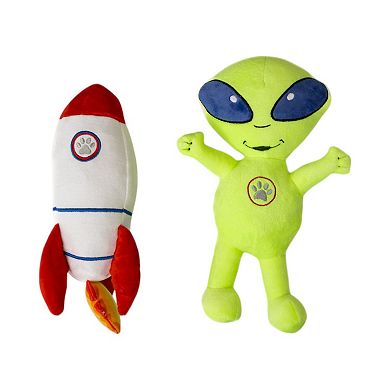 Out Of This World Crinkle And Squeaky Plush Dog Toy Combo