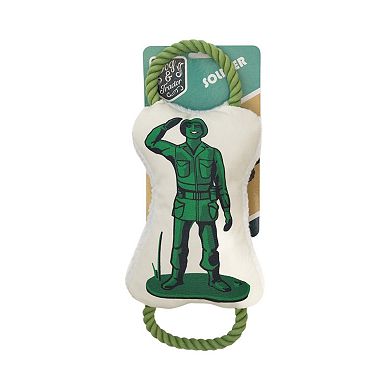 Retro Soldier Plush Dog And Puppy Toy