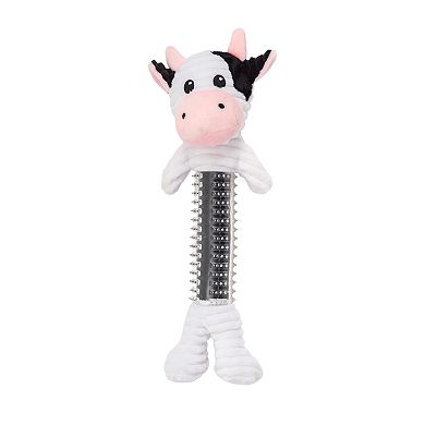 Country Living Black and White Cow Corduroy Plush Dog Toy