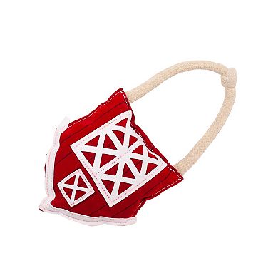 Vegan Leather Red Barn Eco Friendly Dog Chew Toy