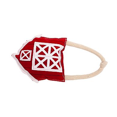 Country Living Red Barn Dog Toy, Durable Vegan Leather