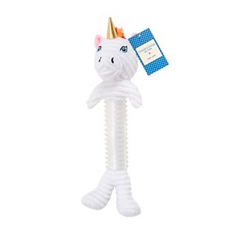 Country Living Skinny Slim Unicorn Corduroy Squeaker Dog Chew Toy Plush Dog Toy