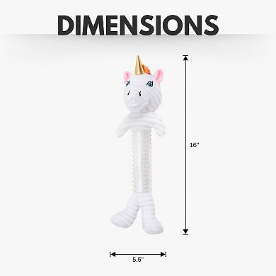 Country Living Skinny Slim Unicorn Corduroy Squeaker Dog Chew Toy Plush Dog Toy