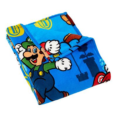 Mario Brothers fleece shops tie blanket