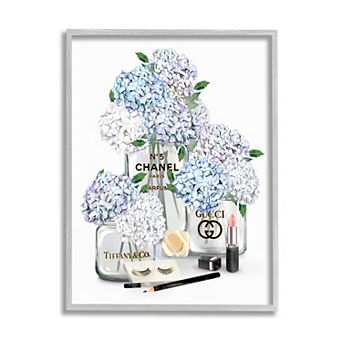 Stupell Home Decor Glam Hydrangea Fashion Silver Finish Wall Art