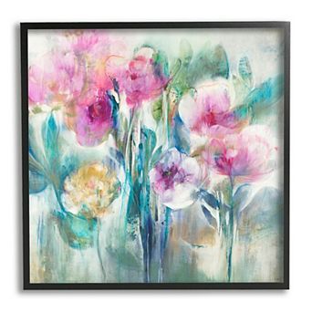 Stupell Home Decor Abstract Flowers Cascading Framed Wall Art