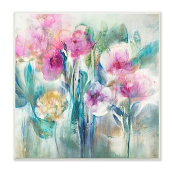 Stupell Home Decor Abstract Flowers Cascading Plaque Wall Art