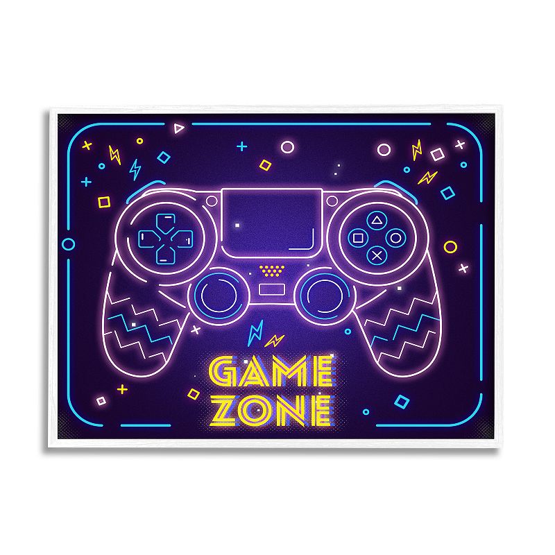 Stupell Home Decor Family Game Room Game Zone Wooden Frame Wall Art, Multi