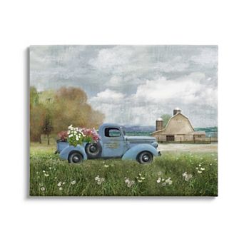 Stupell Home Decor Blue Farm Truck Canvas Wall Art