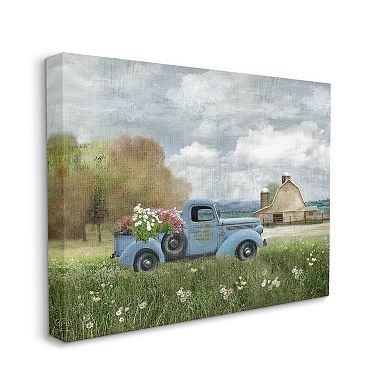 Stupell Home Decor Blue Farm Truck Canvas Wall Art