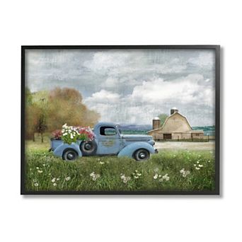 Stupell Home Decor Blue Farm Truck Framed Wall Art