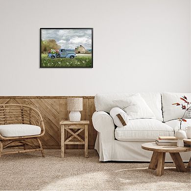 Stupell Home Decor Blue Farm Truck Framed Wall Art