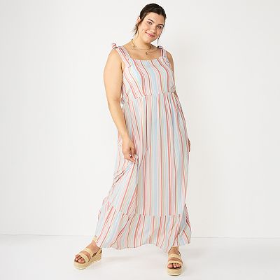 Juniors' Plus Size SO Tie Strap Maxi Dress