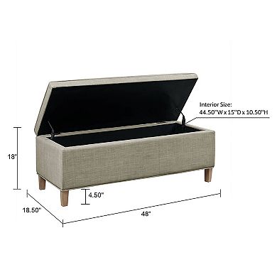 Martha Stewart Caymus Upholstered Storage Ottoman Bench