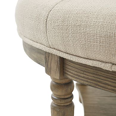 Martha Stewart Cedric Button Tufted Upholstered Ottoman