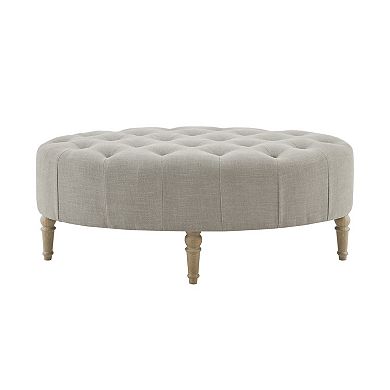 Martha Stewart Clara Button Tufted Upholstered Ottoman