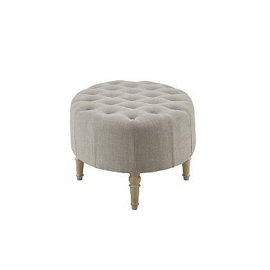 Martha Stewart Clara Button Tufted Upholstered Ottoman