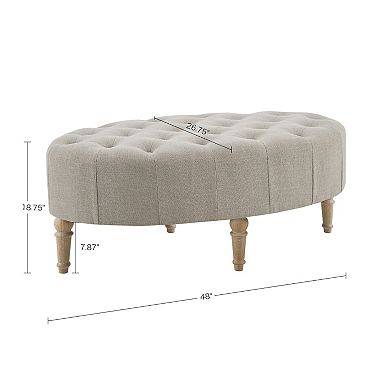 Martha Stewart Clara Button Tufted Upholstered Ottoman