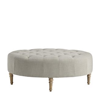 Martha Stewart Clara Button Tufted Upholstered Ottoman