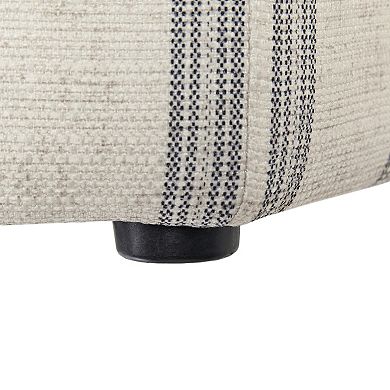 Martha Stewart Ellen Striped Hexagon Upholstered Ottoman