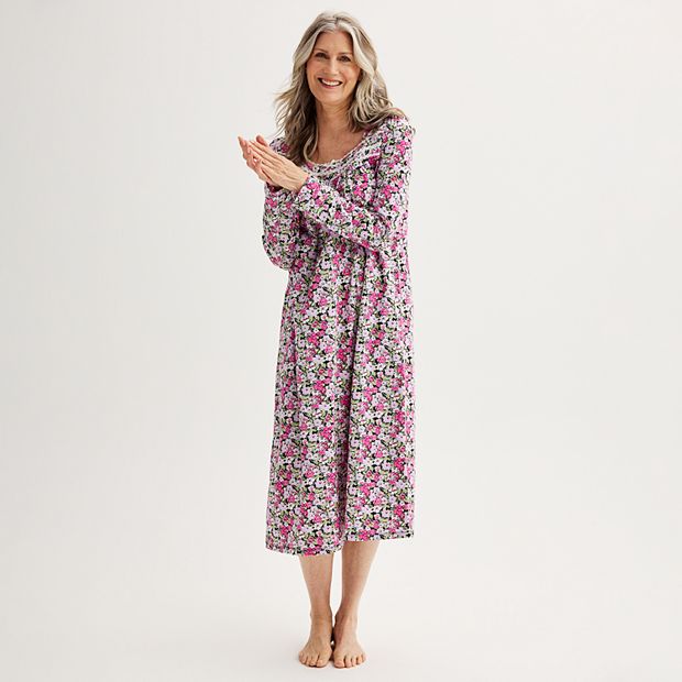 Women's Croft & Barrow® Long Sleeve Bow Nightgown