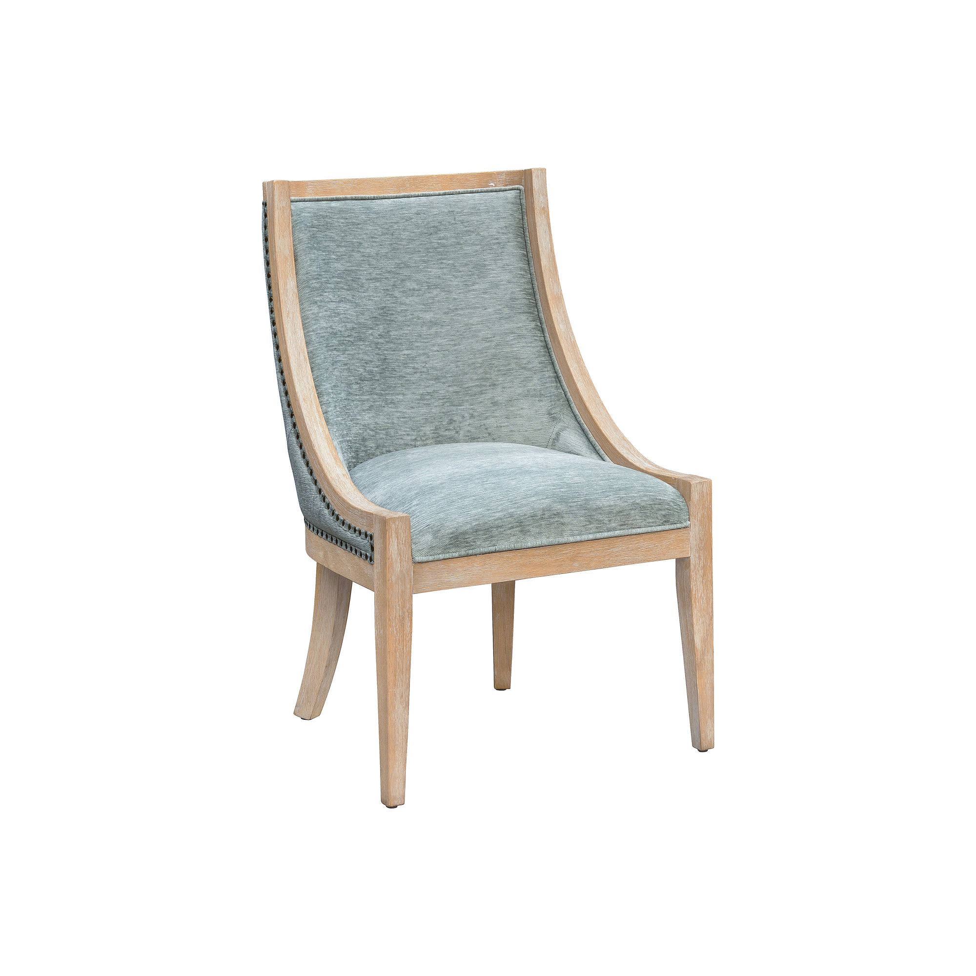 Martha Stewart Elmcrest Upholstered Dining Chair with Nailhead Trim, Ivory