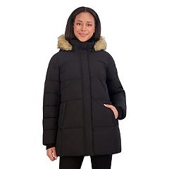 Womens Black Hooded Parka Coats & Jackets - Outerwear, Clothing