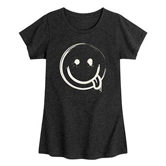 Girls 7-16 Happy Face Splatter Graphic Tee