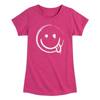 Girls 7-16 Happy Face Splatter Graphic Tee