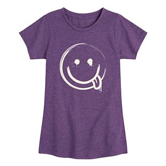 Girls 7-16 Happy Face Splatter Graphic Tee