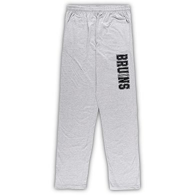 Men's Boston Bruins Black/Heather Gray Big & Tall T-Shirt & Pants Lounge Set