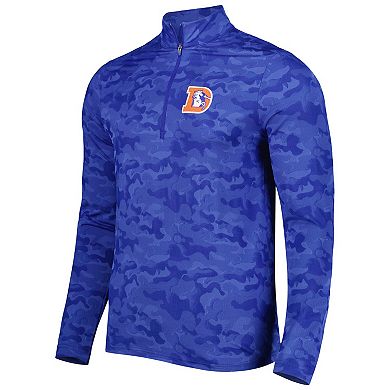 Men's Antigua Royal Denver Broncos Brigade Throwback Quarter-Zip Top