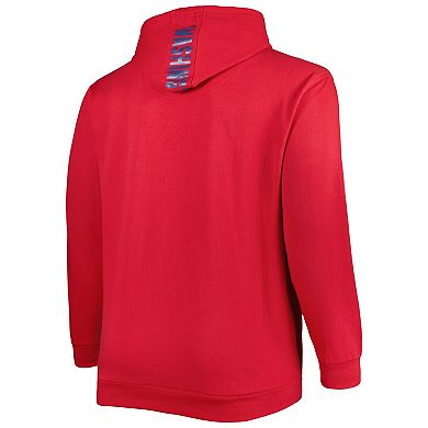 Men's Red Washington Capitals Big & Tall Fleece Pullover Hoodie
