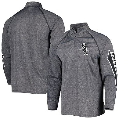 Men's Stitches Heather Gray Chicago White Sox Wordmark Raglan Quarter-Zip Top